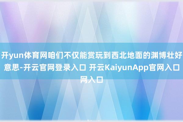 开yun体育网咱们不仅能赏玩到西北地面的渊博壮好意思-开云官网登录入口 开云KaiyunApp官网入口