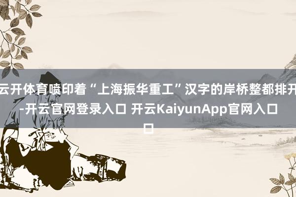 云开体育喷印着“上海振华重工”汉字的岸桥整都排开-开云官网登录入口 开云KaiyunApp官网入口