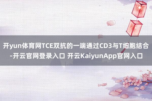 开yun体育网TCE双抗的一端通过CD3与T细胞结合-开云官网登录入口 开云KaiyunApp官网入口