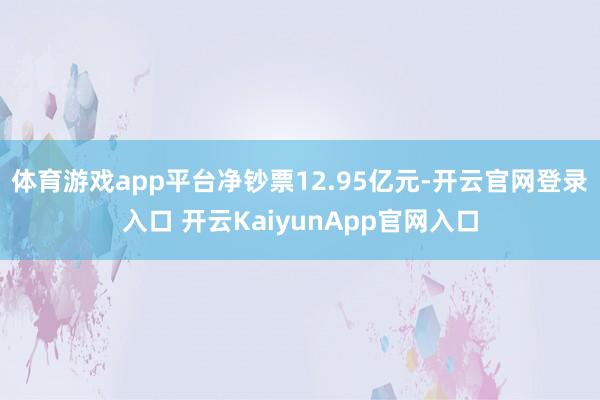 体育游戏app平台净钞票12.95亿元-开云官网登录入口 开云KaiyunApp官网入口