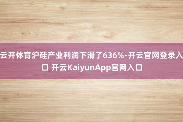 云开体育沪硅产业利润下滑了636%-开云官网登录入口 开云KaiyunApp官网入口