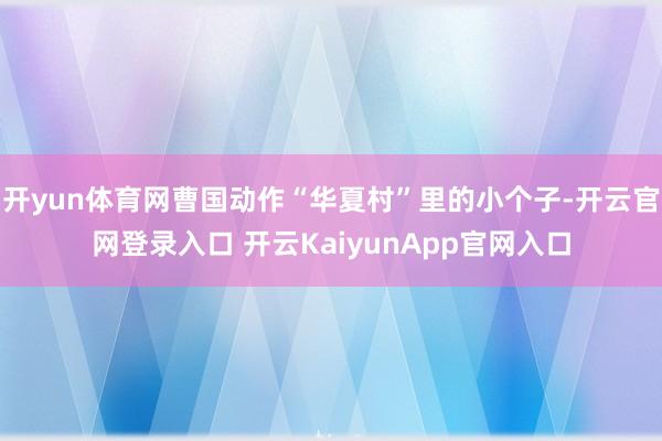 开yun体育网曹国动作“华夏村”里的小个子-开云官网登录入口 开云KaiyunApp官网入口