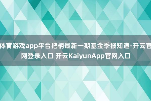 体育游戏app平台把柄最新一期基金季报知道-开云官网登录入口 开云KaiyunApp官网入口