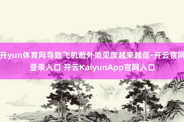 开yun体育网导致飞机舱外能见度越来越低-开云官网登录入口 开云KaiyunApp官网入口