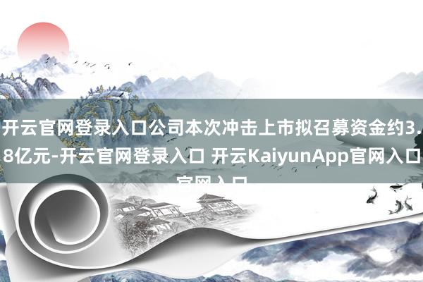 开云官网登录入口公司本次冲击上市拟召募资金约3.8亿元-开云官网登录入口 开云KaiyunApp官网入口