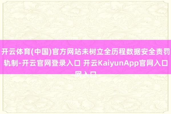 开云体育(中国)官方网站未树立全历程数据安全责罚轨制-开云官网登录入口 开云KaiyunApp官网入口